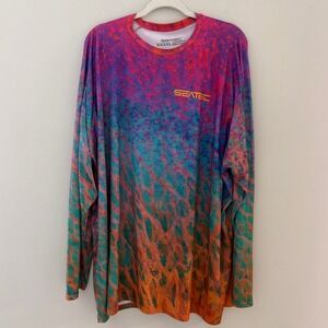Seatec Outfitters Mens 4XL Performance Fishing Shirt Long Sleeve Scale Print